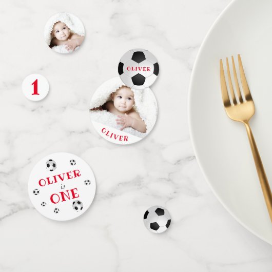 Eerste Voetbal op verjaardag Foto op verjaardag Confetti (Groep)