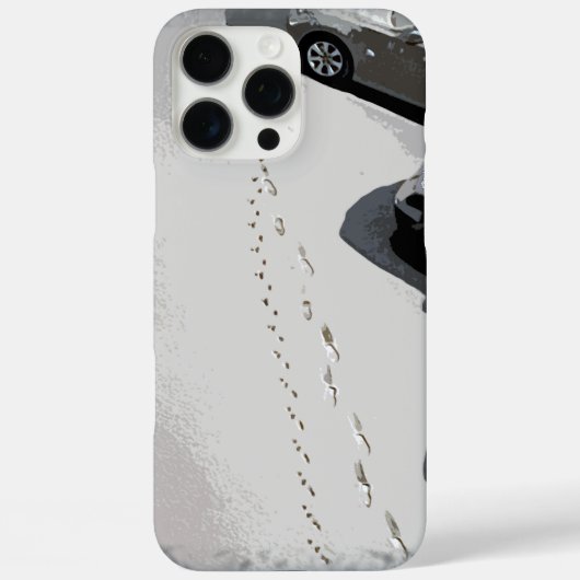 Eerste voetsporen in de verse sneeuw Case-Mate iPhone case (Achterkant)
