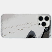 Eerste voetsporen in de verse sneeuw Case-Mate iPhone case (Achterkant (horizontaal))