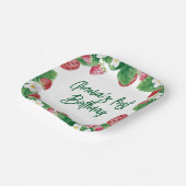 Eerste vogelzomeraardbei Berry Sweet Papieren Bordje (Gebogen)