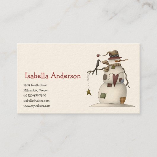 Eerste vorst ・ Snowman & Crow Visitekaartje (Voorkant)