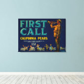Eerste vraag perenkrat LabelContra Costa, CA Canvas Afdruk (Insitu (Houten vloer))