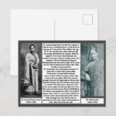 Eerste Vrouw Artsen India Rukmabai Anandi Joshi Briefkaart (Voorkant / Achterkant)