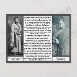 Eerste Vrouw Artsen India Rukmabai Anandi Joshi Briefkaart