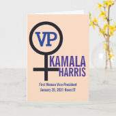 Eerste vrouwelijke vice-president Kamala Harris VP Kaart (Gele Bloem)