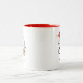 Eerste W-monogram Elegant modern schrift Kerstmis Tweekleurige Koffiemok (Center)