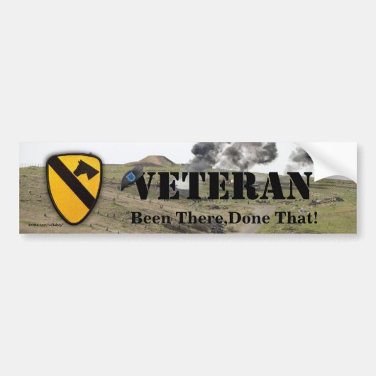 eerste wasboer voor cavalerie-afscheiding veterane bumpersticker (Voorkant)