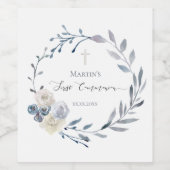 Eerste waterverf van de Heilige Communie Wijn Etiket (Enkel label)