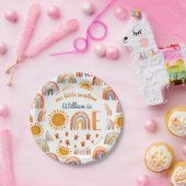 Eerste Waterverf van de verjaardag Zonneuwen en Re Papieren Bordje (Feest)