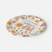 Eerste Waterverf van de verjaardag Zonneuwen en Re Papieren Bordje (Gekanteld)