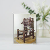 Eerste weefgetouwen voor het weven van kousen, 175 briefkaart (Staand voorkant)