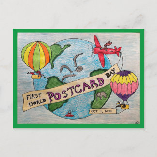 Eerste Wereld Briefkaart Dag Briefkaart