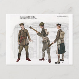 Eerste Wereldoorlog Britse infanterie Briefkaart