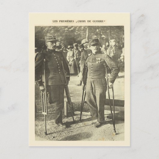 Eerste Wereldoorlog,    eerste "Croix du Guerre" Briefkaart (Voorkant)