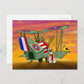 Eerste Wereldoorlog Flying Ace briefkaart (Voorkant / Achterkant)