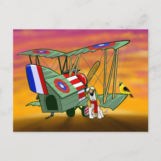 Eerste Wereldoorlog Flying Ace briefkaart (Voorkant)
