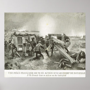 Eerste Wereldoorlog, Franse artillerie in actie Poster