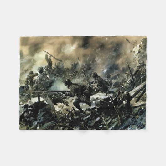 Eerste Wereldoorlog: Franse Slag om Verdun Fleece Deken (Voorkant (Horizontaal))