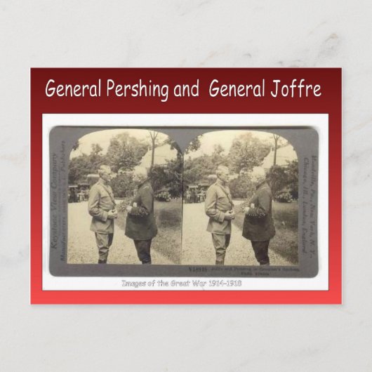 Eerste Wereldoorlog, generaal Pershing en generaal Briefkaart (Voorkant)