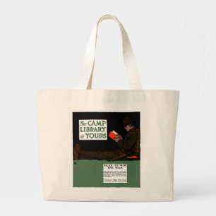 Eerste Wereldoorlog Kamp Bibliotheek 1917 Militair Grote Tote Bag