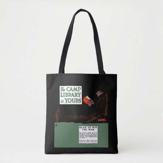 Eerste Wereldoorlog Kamp Bibliotheek 1917 Militair Tote Bag (Voorkant)