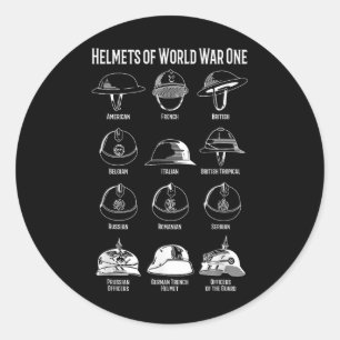 Eerste Wereldoorlog Soldier Helmets Charts Ronde Sticker