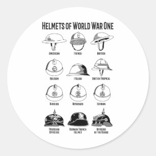 Eerste Wereldoorlog Soldier Helmets Charts Ronde Sticker