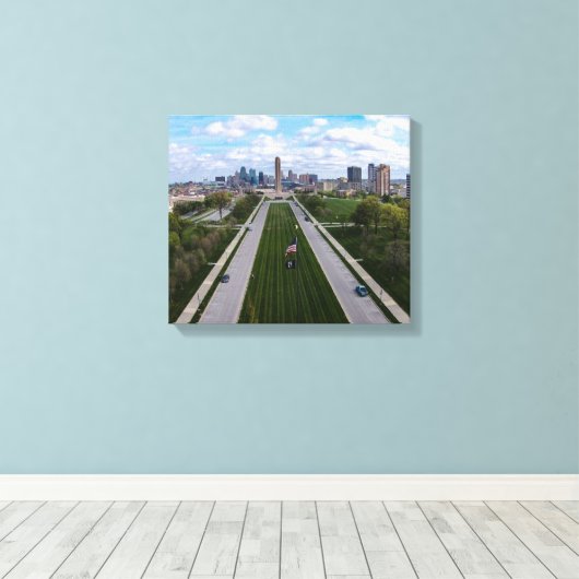 Eerste Wereldoorlog Vrijheidsbeeld Kansas City Mis Canvas Afdruk (Insitu (Houten vloer))