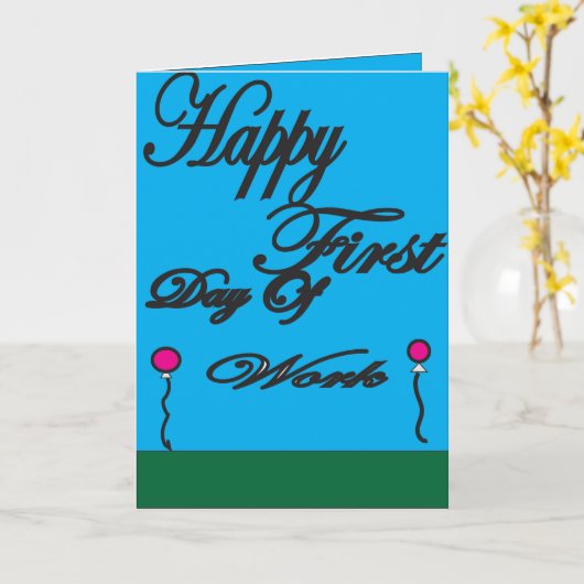 Eerste werkdag kaart (Gele Bloem)