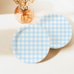 Eerste Westerne Cowboy 1e verjaardag van Rodeo Blu Papieren Bordje<br><div class="desc">Eerste Rodeo westerne cowboy 1st verjaardagsfeest. Babyblauw gelaat.</div>