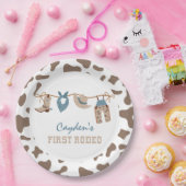 Eerste Westerne Cowboy 1e verjaardag van Rodeo Pap Papieren Bordje (Feest)