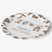 Eerste Westerne Cowboy 1e verjaardag van Rodeo Pap Papieren Bordje (Gekanteld)