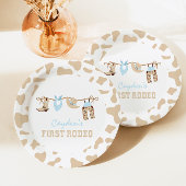 Eerste Westerne Cowboy 1e verjaardag van Rodeo Pap Papieren Bordje