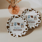 Eerste Westerne Cowboy 1e verjaardag van Rodeo Pap Papieren Bordje