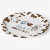 Eerste Westerne Cowboy 1e verjaardag van Rodeo Pap Papieren Bordje (Gekanteld)