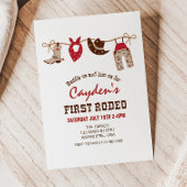 Eerste Westerne Cowboy Rodeo eerste verjaardag Inv Kaart