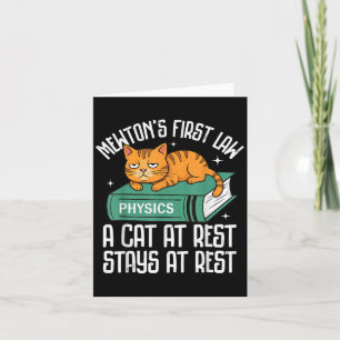 Eerste wet Grappige Kattenfysica Leraar Nerd Manne Kaart