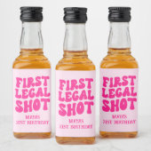 Eerste wettelijke hotline warm roze 21e verjaardag likeurfles etiket (Flessen)