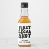 Eerste wettelijke Shot Retro Black, aangepast op 2 Likeurfles Etiket (Voorkant)