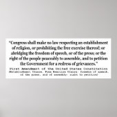 Eerste wijziging van de Amerikaanse grondwet Poster (Voorkant)