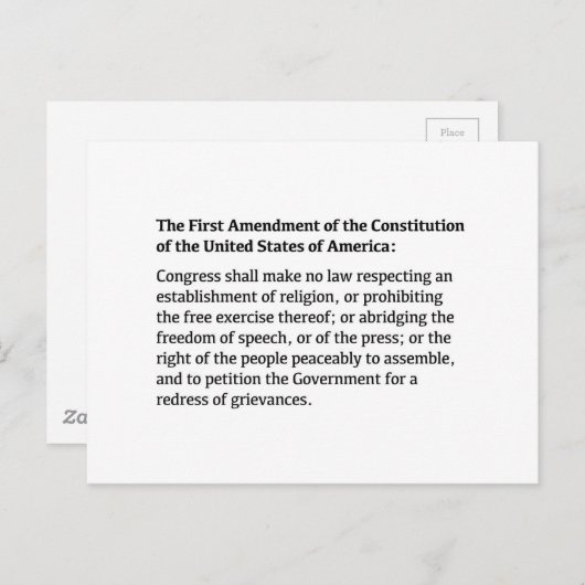 Eerste wijziging van de Grondwet Briefkaart (Voorkant / Achterkant)