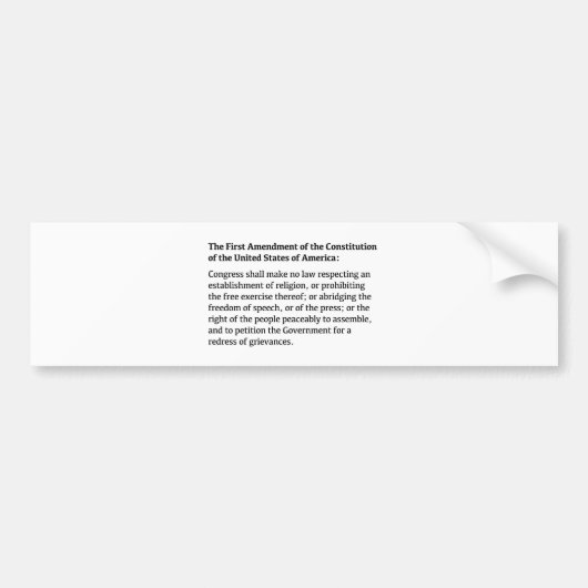 Eerste wijziging van de Grondwet Bumpersticker (Voorkant)