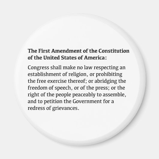 Eerste wijziging van de Grondwet Magneet (Voorkant)