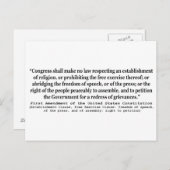 Eerste wijziging van de grondwet van de Verenigde Briefkaart (Voorkant / Achterkant)