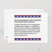 Eerste wijzigingsrecht briefkaart (Voorkant / Achterkant)