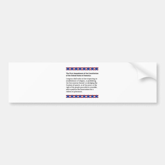 Eerste wijzigingsrecht bumpersticker (Voorkant)