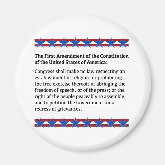 Eerste wijzigingsrecht magneet (Voorkant)