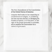 Eerste wijzigingsrecht rechthoekige sticker (Tas)