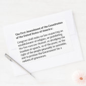 Eerste wijzigingsrecht rechthoekige sticker (Envelop)