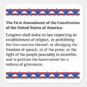 Eerste wijzigingsrecht vierkante sticker (Voorkant)